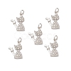 Brass Micro Pave Cubic Zirconia Pendants KK-E068-VB313-4