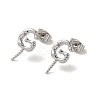 Brass Stud Earrings Findings EJEW-H128-04P-1