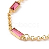Rectangle Cubic Zirconia Chain Bracelets BJEW-G654-02G-3