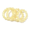Natural Golden Silk Jade Round Beaded Stretch Bracelets for Women BJEW-F535-01E-4