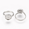 Tarnish Resistant Adjustable 304 Stainless Steel Finger Rings Components STAS-L193-P-10mm-2