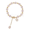 Natural Strawberry Quartz Round Beaded Bracelets for Women BJEW-JB13123-01-2