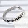 304 Stainless Steel Black Enamel Animal Skin Print Hinged Cuff Bangles for Women SA-CBAC920-02P-2