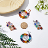 8pcs 2 styles Natural Mixed Stone Brass Big Pendants FIND-DC0002-51-3
