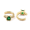 Brass Micro Pave Cubic Zirconia Cuff Earrings EJEW-K086-02G-06-2