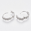 Brass Micro Pave Cubic Zirconia Huggie Hoop Earring EJEW-N011-03P-3