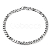 Non-Tarnish 304 Stainless Steel Cuban Link Chain Bracelet BJEW-C048-01P-1