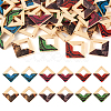 Pandahall 36Pcs 6 Colors Spray Painted Wood Big Pendants WOOD-TA0001-80-8