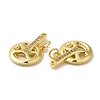 Rack Plating Brass Micro Pave Cubic Zirconia Pendants KK-C030-13G-2