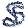 Natural Blue Spot Jasper Nuggets Beaded Necklaces for Women Men NJEW-K388-01M-1