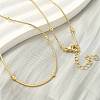1.2MM Brass Ball Round Snake Chain Necklaces for Women Men NJEW-F350-03G-1