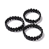 Natural Obsidian Oval Beaded Stretch Bracelet G-E010-01U-2