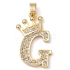 Rack Plating Brass Micro Pave Cubic Zirconia Pendants KK-D535-01G-RS-1
