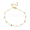 Natural Mixed Gemstone Column Beaded Anklet with PVD Vacuum Plating Golden 304 Stainless Steel Chains for Women AJEW-Z008-03-2