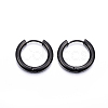 304 Stainless Steel Huggie Hoop Earrings LS-EJEW-F111-18mm-B-1