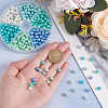 300Pcs 6 Colors Baking Paint Pearlized Glass Pearl Round Beads HY-AR0001-07-3