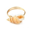 Natural Spiral Shell Finger Rings RJEW-TA00169-3