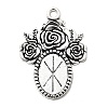 Tibetan Style Alloy Pendant Cabochon Settings X-TIBEP-5199-AS-LF-1