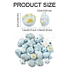 24Pcs 12 Styles Blue Color Theme Glazed Porcelain Beads PORC-YW0001-40-3