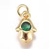 Brass Micro Pave Cubic Zirconia Charms ZIRC-G168-57G-2