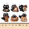 Coffee Theme Opaque Resin Pendants RESI-P052-04P-M-4
