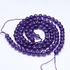 Natural Amethyst Round Bead Strands G-M212-8mm-02B-2