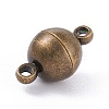 Round Brass Magnetic Clasps with Loops MC019-AB-3