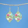 Polygon with Bird Pattern Acrylic Dangle Earrings FS-WG54A2C-01-1