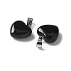 Natural Black Agate Pendants X-G-I311-A16-01-2