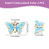 10Pcs 5 Colors Rack Plating Alloy Enamel Pendants ENAM-YW0004-75-3