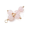 Natural Rose Quartz Pendants PALLOY-JF02885-03-4