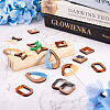 16Pcs 8 Style Opaque Resin & Walnut Wood Pendants RESI-CW0001-15-5