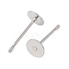 Tarnish Resistant 304 Stainless Steel Flat Round Blank Peg Stud Earring Findings STAS-S028-24-3