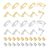 40Pcs 4 Style Rectangle & Oval 304 Stainless Steel Stud Earring Findings STAS-UN0054-35-1