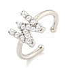 Rack Plating Brass Open Cuff Rings for Women RJEW-F162-01P-W-1