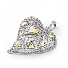 Brass Micro Pave Cubic Zirconia Pendants KK-S510-32GP-04-2