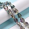 Transparent Electroplate Glass Beads Strands GLAA-C025-02K-2