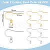 Unicraftale 120Pcs 2 Colors 304 Stainless Steel French Earring Hooks STAS-UN0054-45-3