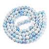 Electroplated Glass Beads Strands GLAA-C023-01H-2