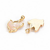 Brass Micro Pave Clear Cubic Zirconia Charms KK-S356-292-NF-2
