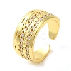Brass Micro Pave Cubic Zirconia Cuff Rings RJEW-P102-05G-1