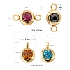 24Pcs 12 Colors 304 Stainless Steel Rhinestone Charms & Links connectors STAS-LS0001-28G-3