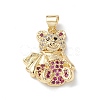 Brass Micro Pave Cubic Zirconia Pendants KK-M240-16-3