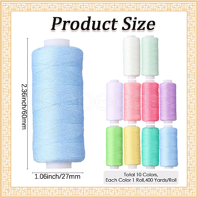 10Pcs 10 Colors Polyester Sewing Thread SENE-CY0001-05E-1