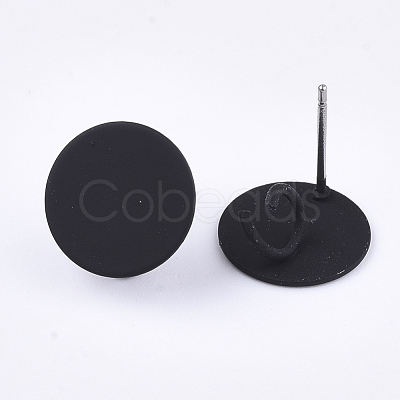 Spray Painted Iron Stud Earring Findings X-IFIN-S703-16A-1