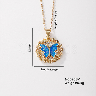 Cute Brass Micro Pave Clear Cubic Zirconia Pendant Necklaces for Women RS8490-5-1
