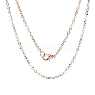 Brass Cable Chains Necklace Making MAK-N029-01RG-1