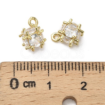 Brass Pave Cubic Zirconia Pendants KK-B142-11G-02-1