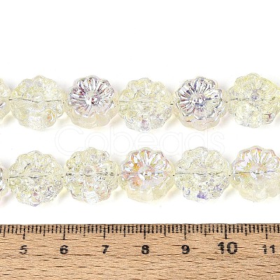 Electroplate Transparent Glass Beads Strands EGLA-N055-01I-1