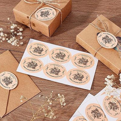 30Sheets Self-Adhesive Kraft Paper Gift Tag Stickers DIY-OC0009-12-1